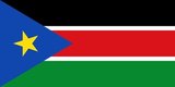 The flag of Southern Sudan was adopted following the signing of the Comprehensive Peace Agreement that ended the Second Sudanese Civil War. The flag was previously used as the flag of the Sudan People's Liberation Movement. The flag is similar to the flag of Kenya with the addition of a blue triangle and gold star at the hoist.<br/><br/>

The colours are said to represent the Southern Sudanese people (black), peace (white), the blood shed for freedom (red), the land (green) and the waters of the Nile (blue); the gold star, the Star of Bethlehem, represents unity of the states of Southern Sudan.