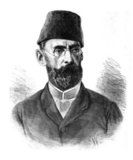 Mehmet Emin Pasha (March 28, 1840 – October 23, 1892) —  born Isaak Eduard Schnitzer — was a physician, naturalist and governor of the Egyptian province of Equatoria (Sourthern Sudan) on the upper Nile. 'Pasha' was a title conferred on him in 1886 and thereafter he was referred to as 'Emin Pasha'.<br/><br/>

The revolt of Muhammad Ahmad that began in 1881 had cut Equatoria off from the outside world by 1883, and the following year Karam Allah marched south to capture Equatoria and Emin. In 1885 Emin and most of his forces withdrew further south, to Wadelai near Lake Albert. Cut off from communications to the north, he was still able to exchange mail with Zanzibar through Buganda.<br/><br/>

Emin was rescued by Henry Morton Stanley and the Emin Pasha Relief Expedition in 1888, arriving at Bagamoyo on the Tanzanian coast in 1890.