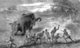 Central Africa: 'Female Elephant Pursued with Javelins, Protecting Her Young' (David Livingstone, 1857)